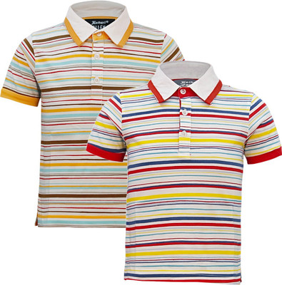 

Kothari Boys Striped Cotton T Shirt(Multicolor, Pack of 2, Multi