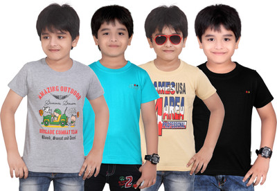 

Dongli Boys Solid T Shirt(Multicolor, Pack of 4)