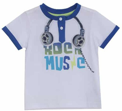 

FS Mini Klub Boys Printed Cotton T Shirt(White, Pack of 1