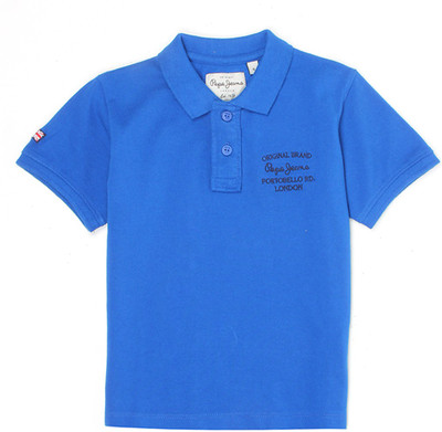 

Pepe Boys Solid Cotton T Shirt(Blue, Pack of 1