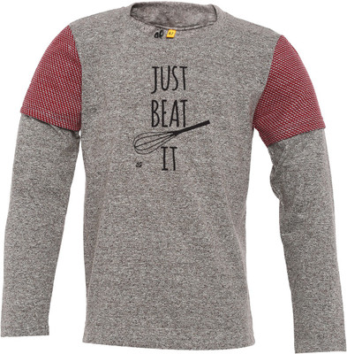 

Insta Fab Boys Solid Cotton T Shirt(Grey, Pack of 1