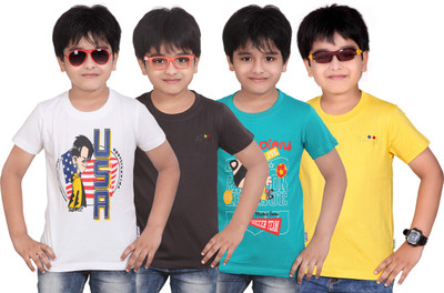 

Dongli Boys Solid T Shirt(Multicolor, Pack of 4)