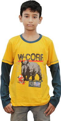 

Kothari Boys Printed Cotton T Shirt(Yellow, Pack of 1