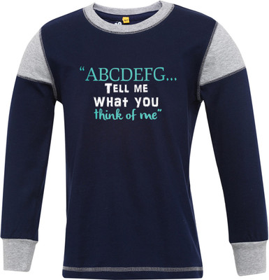 

Insta Fab Boys Printed Cotton T Shirt(Blue, Pack of 1