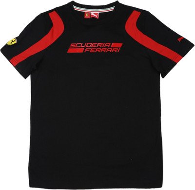 

Puma Boys Printed Cotton T Shirt(Black, Pack of 1