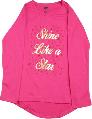 

612 League Girls Printed Cotton T Shirt(Pink, Pack of 1, Fuschia