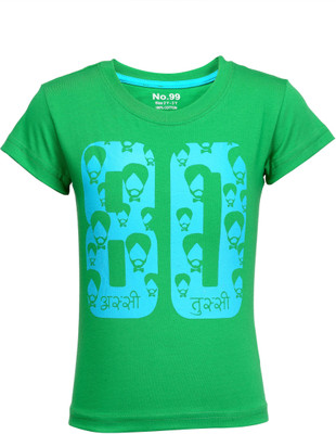 

NO.99 Boys Printed Cotton T Shirt(Green, Pack of 1