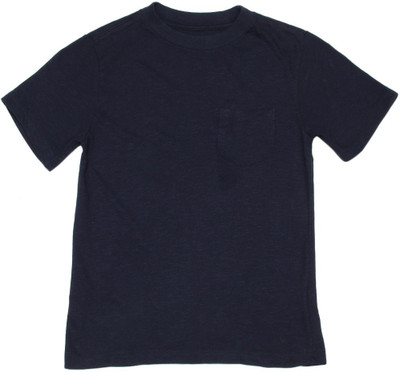 

The Children's Place Boys Solid Cotton T Shirt(Dark Blue, Pack of 1, Iv