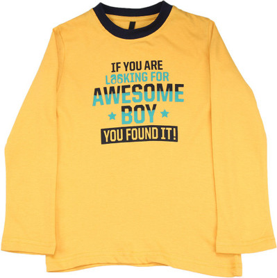 

United Colors of Benetton Boys Printed Cotton T Shirt(Yellow, Pack of 1, K48