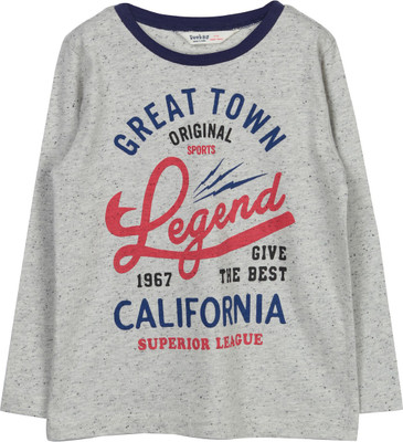 

Beebay Boys Printed Cotton T Shirt(Grey, Pack of 1)