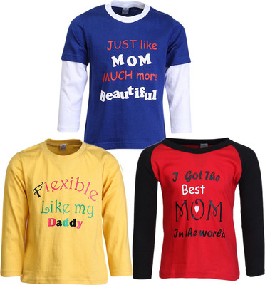 

Gkidz Boys Printed Cotton T Shirt(Multicolor, Pack of 3