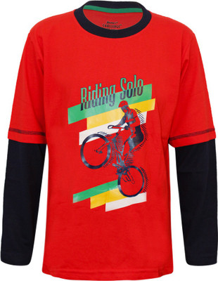 

Kothari Boys Printed Cotton T Shirt(Red, Pack of 1