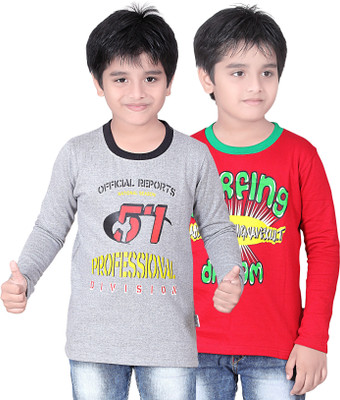 

FabTag - Dongli Boys Printed T Shirt(Multicolor, Pack of 2