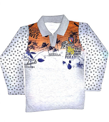 

Cuddlezz Boys Printed Cotton T Shirt(White, Pack of 1