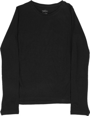 

Chemistry Girl Girls Solid Cotton T Shirt(Black, Pack of 1