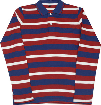 

United Colors of Benetton Boys Striped Cotton T Shirt(Red, Pack of 1, 902