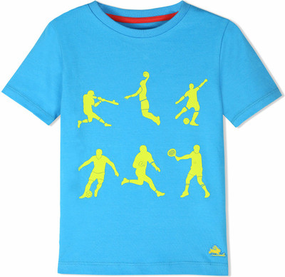 

Cherry Crumble California Boys Printed Cotton T Shirt(Blue, Pack of 1, Blue;green