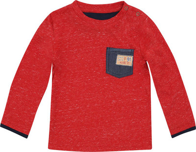 

Life by Shoppers Stop Boys Solid Cotton T Shirt(Red, Pack of 1