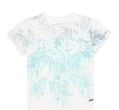 

Pepe Jeans Boys Graphic Print Cotton T Shirt(White, Pack of 1