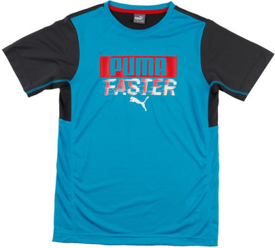 

Puma Boys Printed Polyester T Shirt(Blue, Pack of 1, Atomic blue