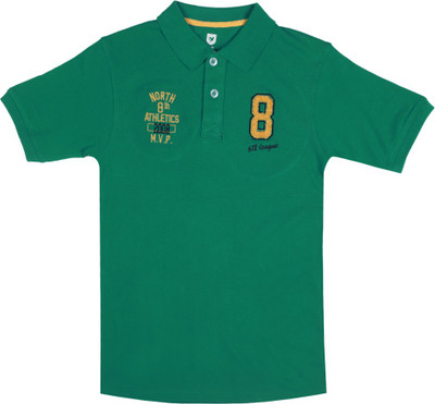 

612 League Boys Solid T Shirt(Green, Pack of 1, Vivid green
