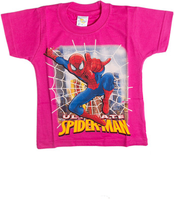 

Natkhat Baby Boys Printed Cotton T Shirt(Pink, Pack of 1