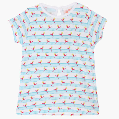

FS Mini Klub Girls Printed Cotton T Shirt(Green, Pack of 1, Soft green