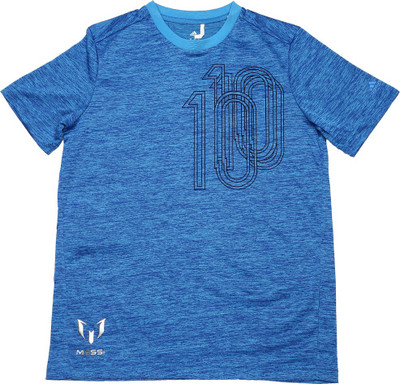 

ADIDAS Boys Printed Polyester T Shirt(Blue, Pack of 1, Shoblu/shoblu