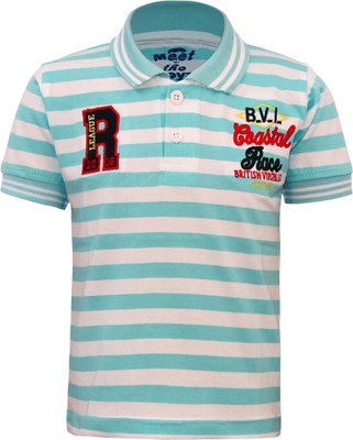 

Kothari Boys Striped Cotton T Shirt(Light Blue, Pack of 1, Aqua