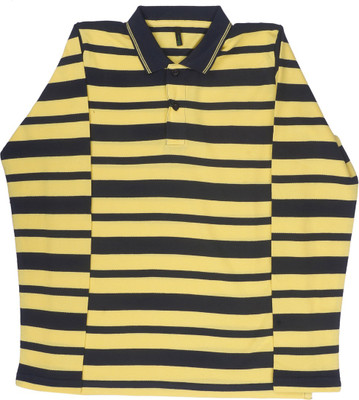 

United Colors of Benetton Boys Striped Cotton T Shirt(Yellow, Pack of 1, 903