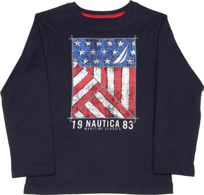 Nautica Boys Printed T Shirt(Blue, Pack of 1, 416