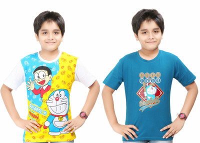 

Red Ring Boys Printed Cotton T Shirt(Multicolor, Pack of 2
