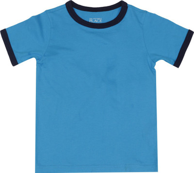 

The Children's Place Boys Solid Cotton T Shirt(Blue, Pack of 1, S3