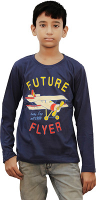 

Kothari Boys Printed Cotton T Shirt(Blue, Pack of 1
