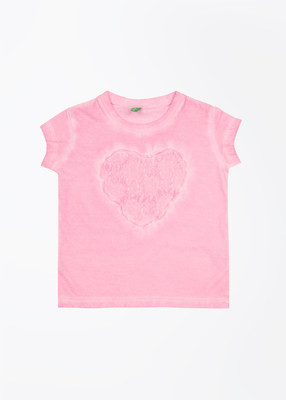 

United Colors of Benetton Girls Solid T Shirt(Pink, 94l