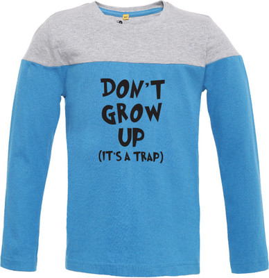

Insta Fab Boys Printed Cotton T Shirt(Blue, Pack of 1