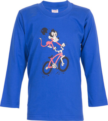 

Ultra Fit Boys Printed Cotton T Shirt(Blue, Pack of 1)