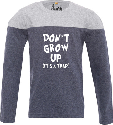 

Insta Fab Boys Printed Cotton T Shirt(Blue, Pack of 1