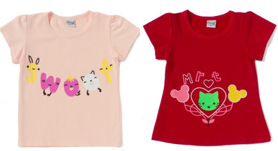 

Camey Girls Printed Lycra T Shirt(Multicolor, Pack of 2, Multi