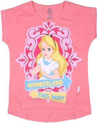 Alice in Wonderland Girls Printed Cotton T Shirt