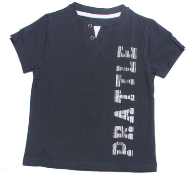 

Prattle Boys Printed Cotton T Shirt(Grey, Pack of 1, Navy blue