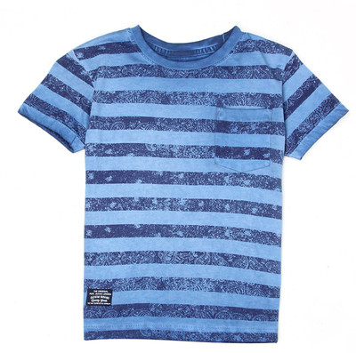 

Pepe Jeans Boys Striped Cotton T Shirt(Dark Blue, Pack of 1