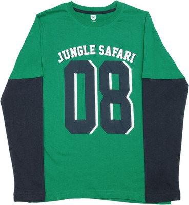 

612 League Boys Printed Cotton T Shirt(Green, Pack of 1