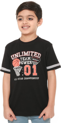 

Body Glove Boy's Printed Cotton T Shirt(Black, Pack of 1