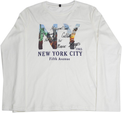 

United Colors of Benetton Boys Printed Cotton T Shirt(White, Pack of 1, K44