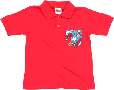 

Avengers Boys Solid Cotton T Shirt(Red