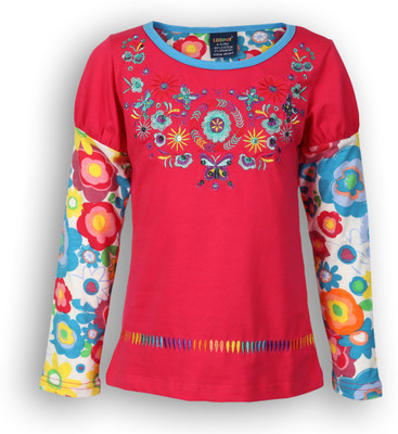 

Lilliput Girls Printed Cotton Polyester Blend T Shirt(Pink, Pack of 1, Fuchsia