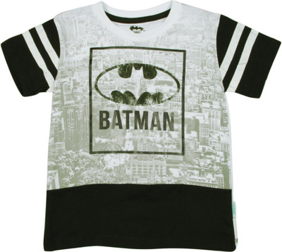 

Batman Boys Printed Cotton T Shirt(White, Pack of 1