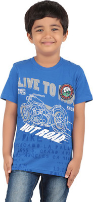 

Last Bench Boys Printed Cotton T Shirt(Blue, Pack of 1, Royal blue