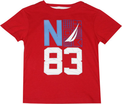 

Nautica Boys Printed T Shirt(Red, Pack of 1, 622